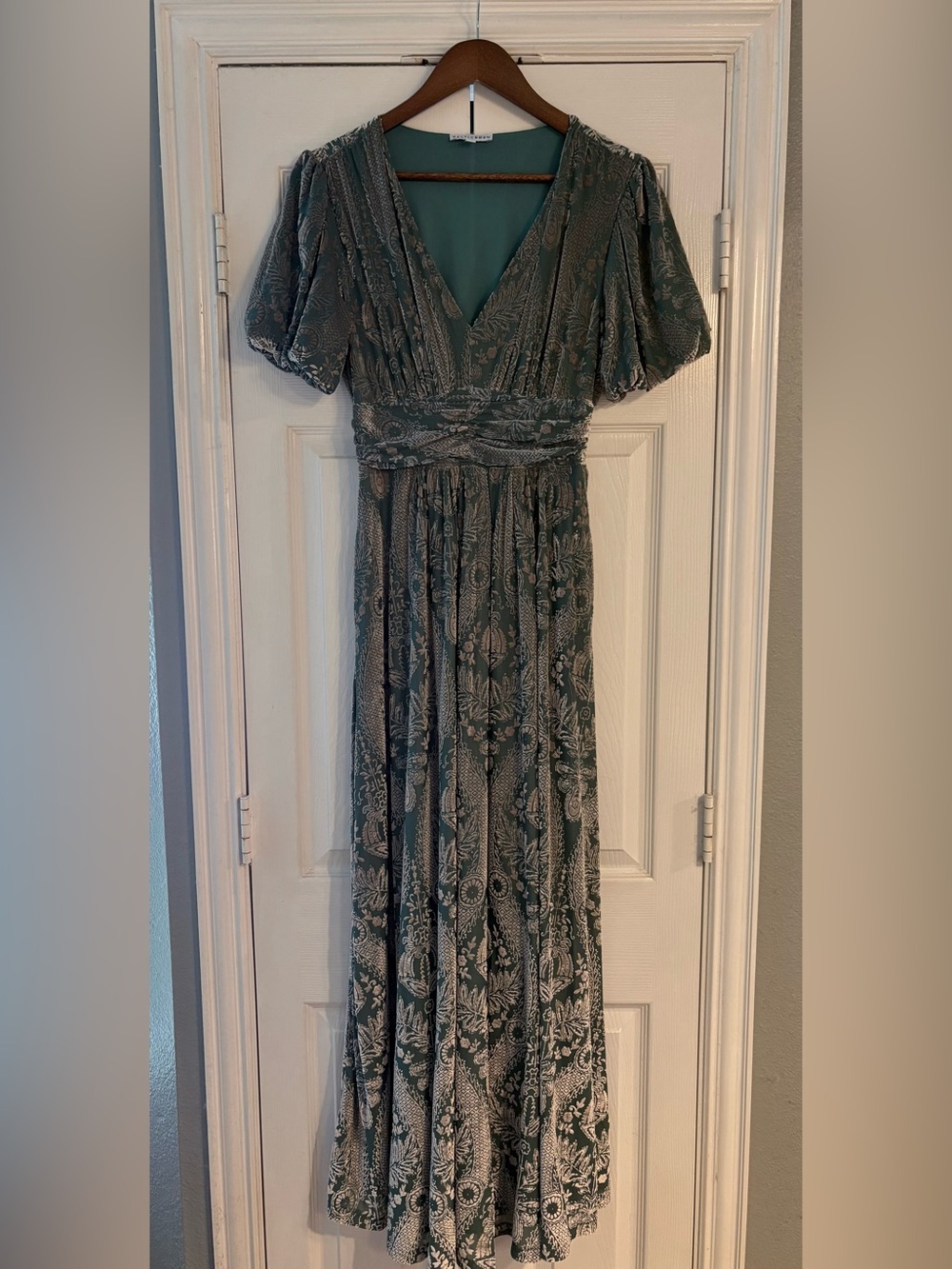 Baltic Born Forest Green Floral V-Neck Maxi Dress